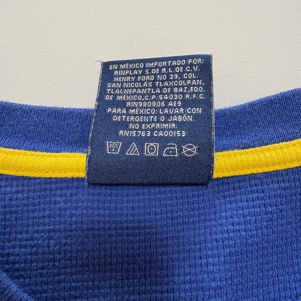 Polo Ralph Lauren Blue Thermal Waffle Knit Sleepwear‎ Shirt Mens XL Yellow Pony
